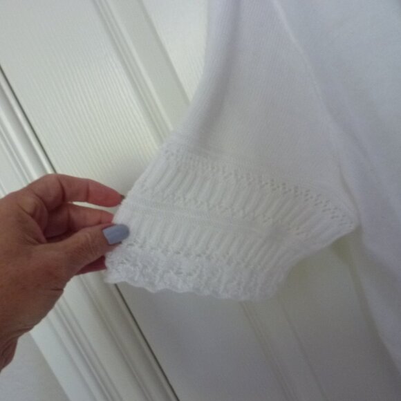 Signature by Robbie Bee White Knit short-sleeved Sweater 2X - Picture 3 of 3